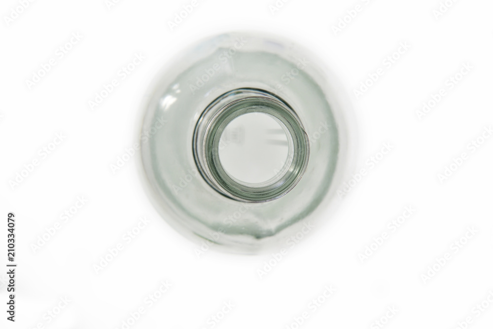 top view of a bottle on white background top view of a bottle on white background