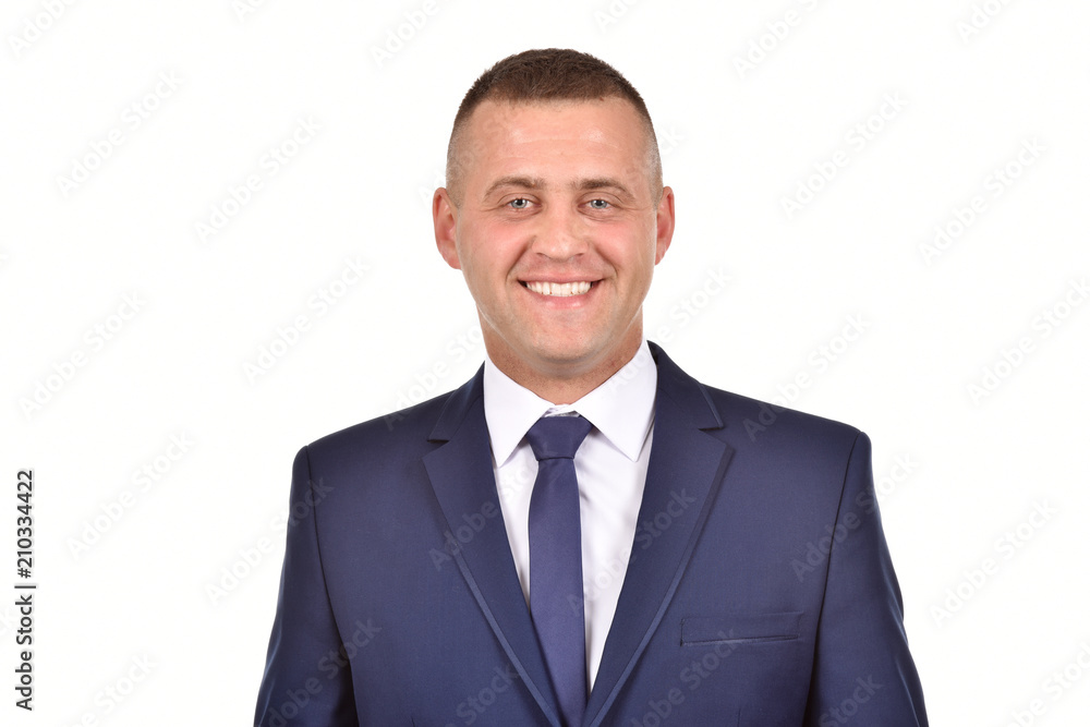 Man in suit on white background. Confident businessman. Office worker. Man in suit on white background. Confident businessman. Office worker.