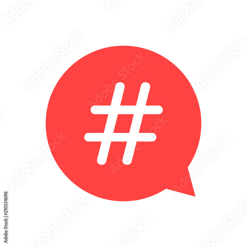 Hashtag icon in speech bubble