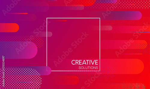 Red creative solutions background with geometric pattern.
