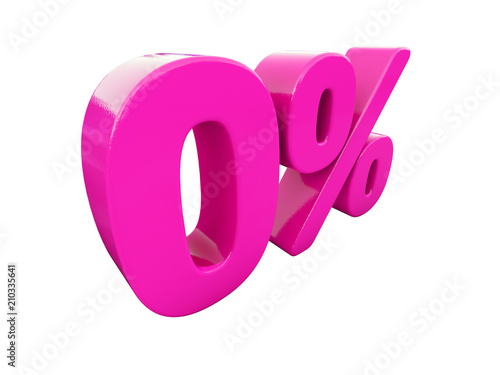 0 Percent Pink Sign