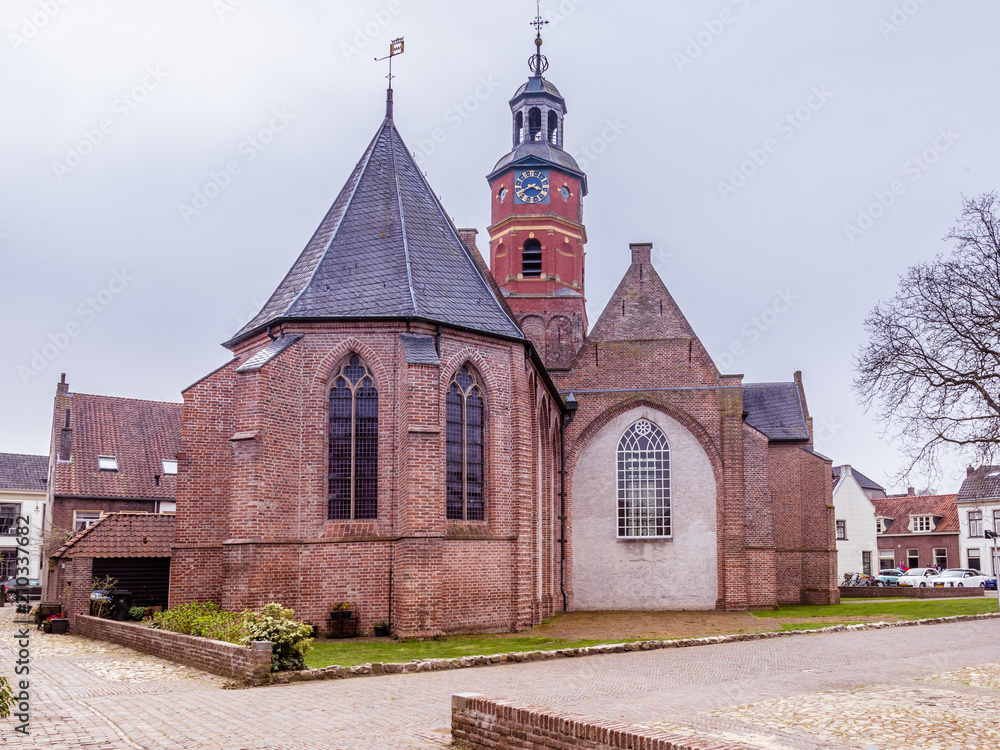Saint Lambertus church in Buren. Gelderland, Netherlands. Prince William of Orange and Anna van Egmond, Countess of the city marriied in this church.