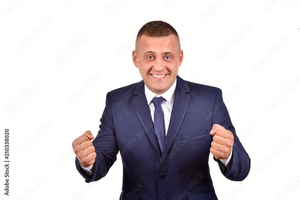 Man in suit on white background. Confident businessman. Office worker. Man in suit on white background. Confident businessman. Office worker.