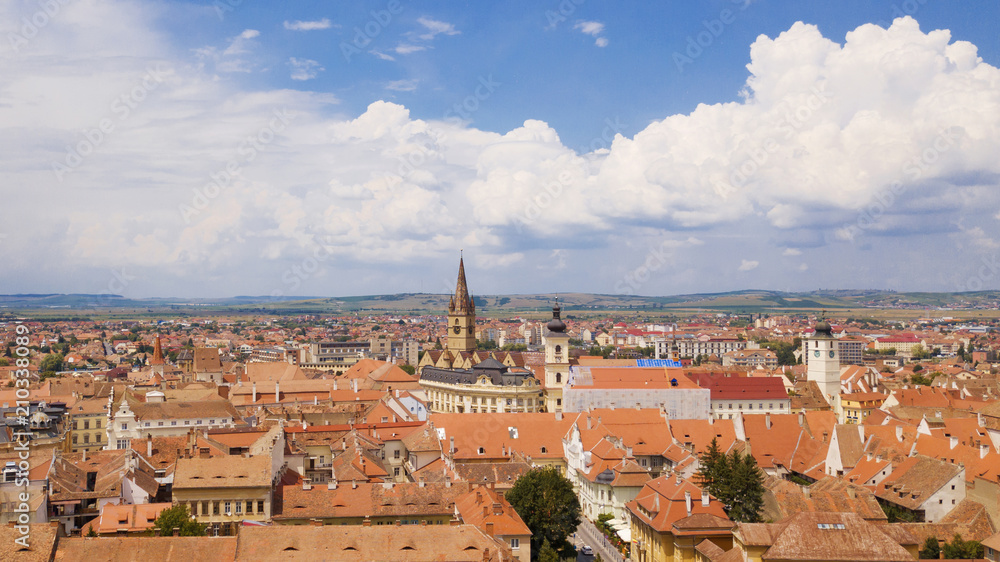 Epic Sibiu Romania aerial view photo 