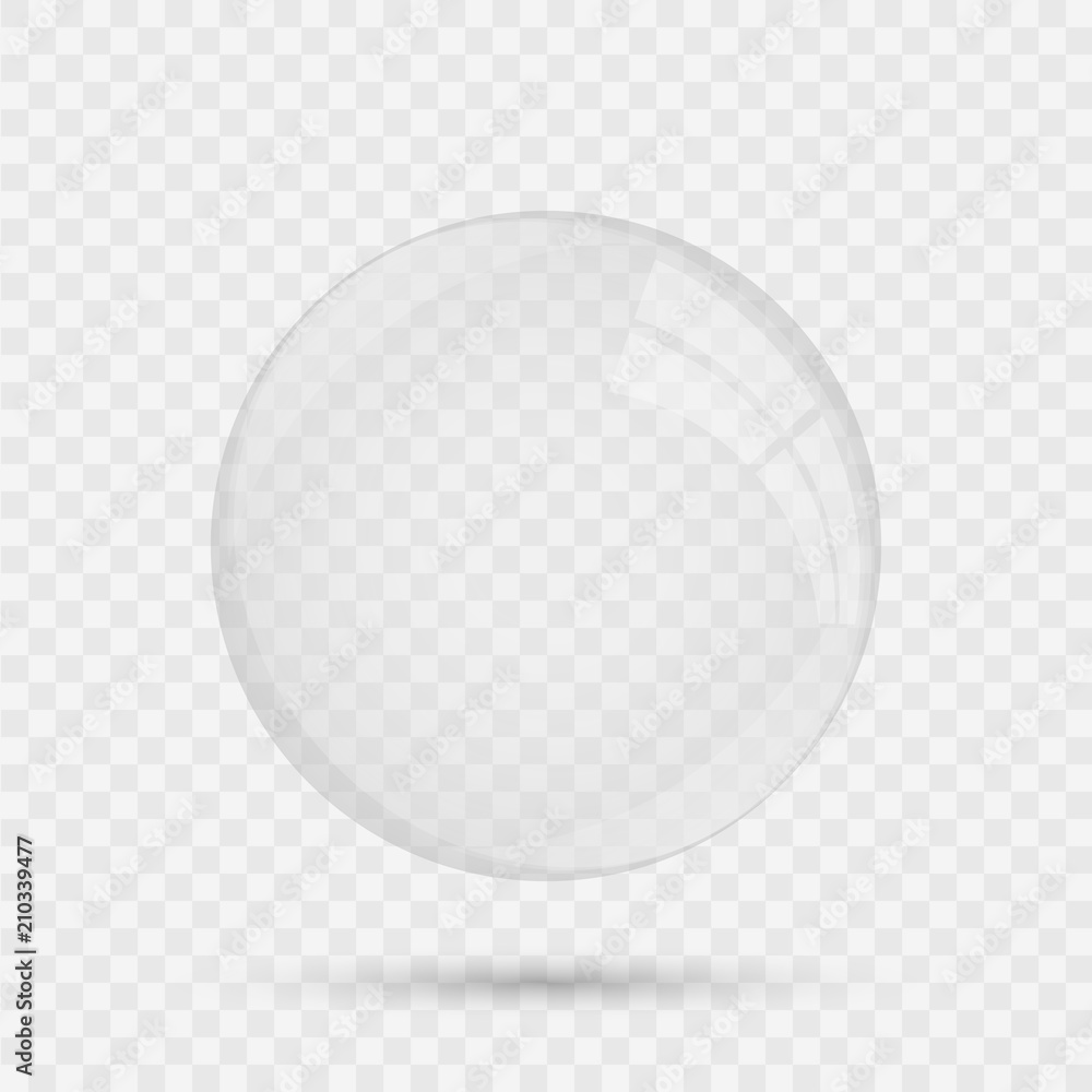 Realistic glass circle sphere