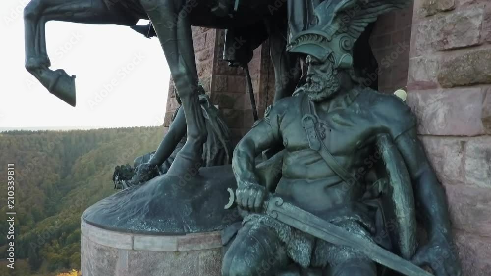 Details of the Kyffhauser Monument Sculptures From a Rising Drone Details of the Kyffhauser Monument Sculptures From a Rising Drone