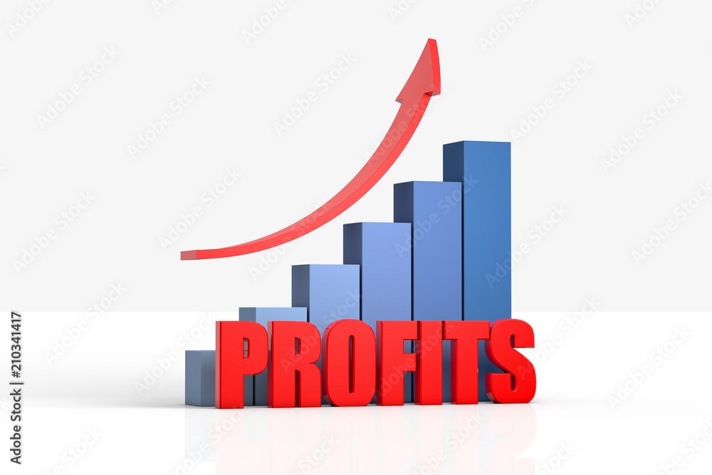 chart and arrow with profits,business concept