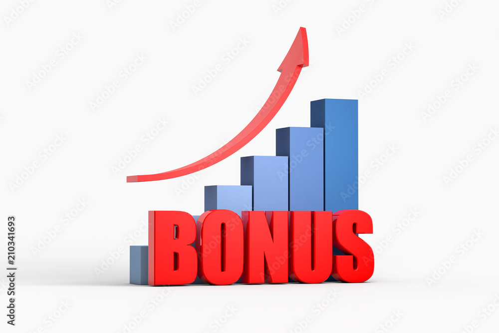 chart and arrow with bonus ,business concept chart and arrow with bonus ,business concept