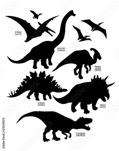 Silhouettes of dinosaur