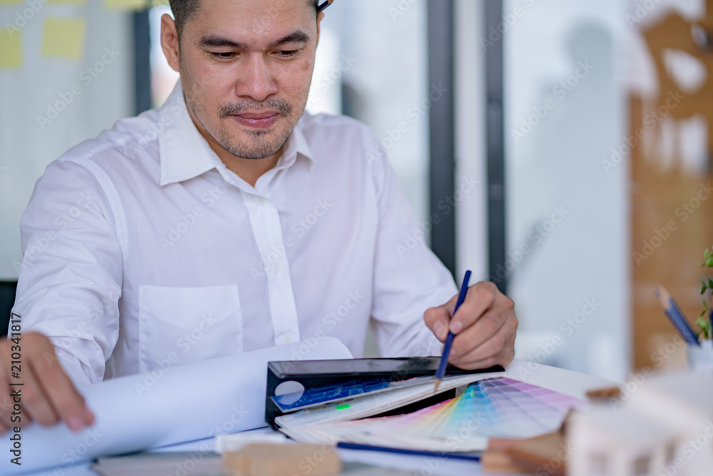 asian investor stress and serious thinking for solve problem in his project asian investor stress and serious thinking for solve problem in his project