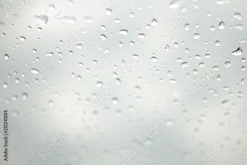 Water Drop Rain, Raindrop water on glass (Selective Focus)
