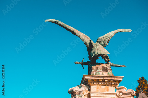 Turul bird sculpture at Budapest castle photo