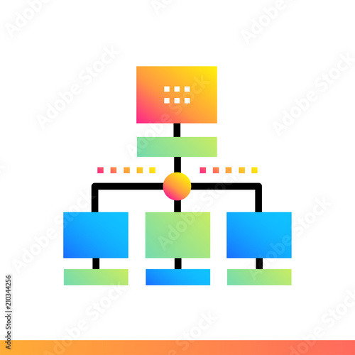 Flat gradient icon Local network. Data computing and internet technology icon. Suitable for infographics, websites, print media and interfaces