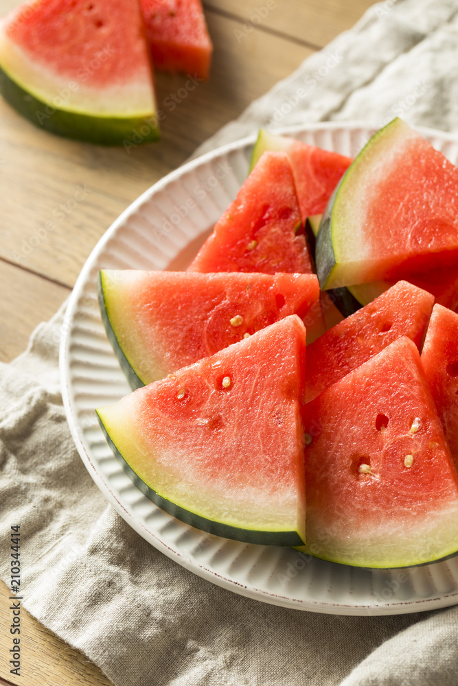 Raw Pink Organic Seedless Watermelon Slices Raw Pink Organic Seedless Watermelon Slices