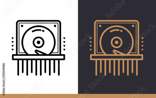 Unique linear icon of Data destruction. Cloud computing and internet technology icon. Suitable for presentation, mobile apps, website, interfaces and print
