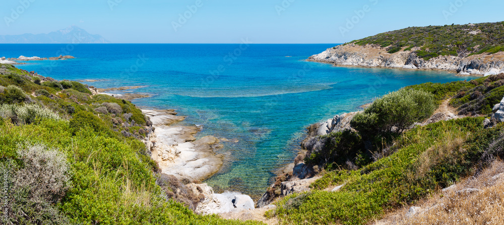Fototapeta premium Summer sea coast (Sithonia, Greece).