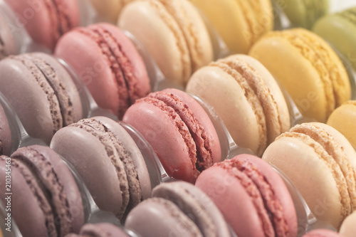 A Background of Various of French Macarons Flavors