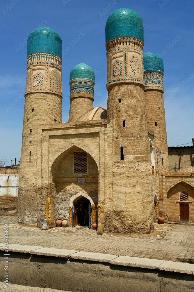 Chor Minor -  historic mosque in the historic city of Bukhara, Uzbekistan.
