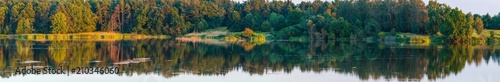 Evening summer lake landscape.