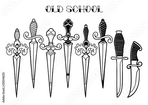 Graphic ornate knifes