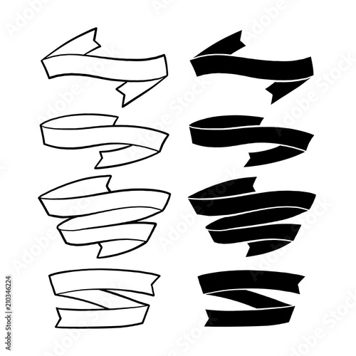 Set of graphic ribbons