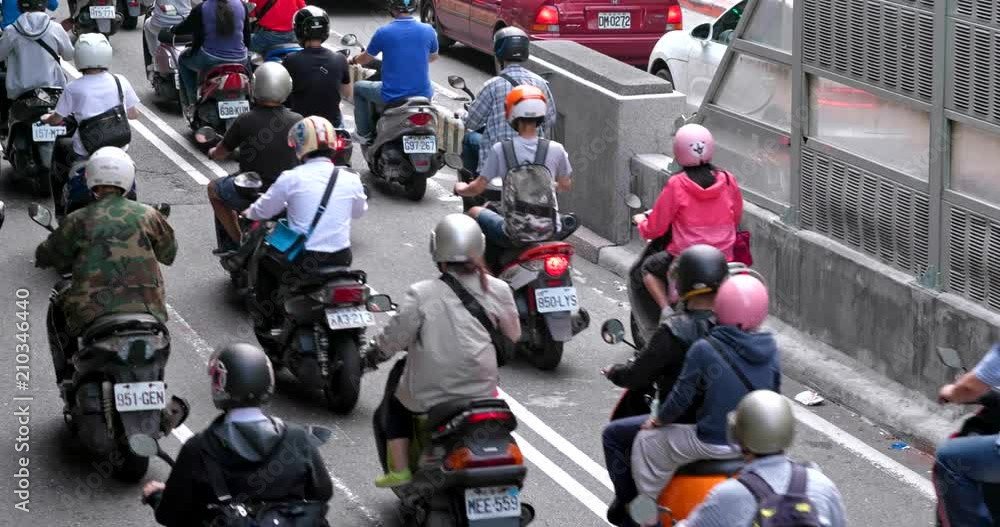 Motorbike traffic in taipei city Motorbike traffic in taipei city