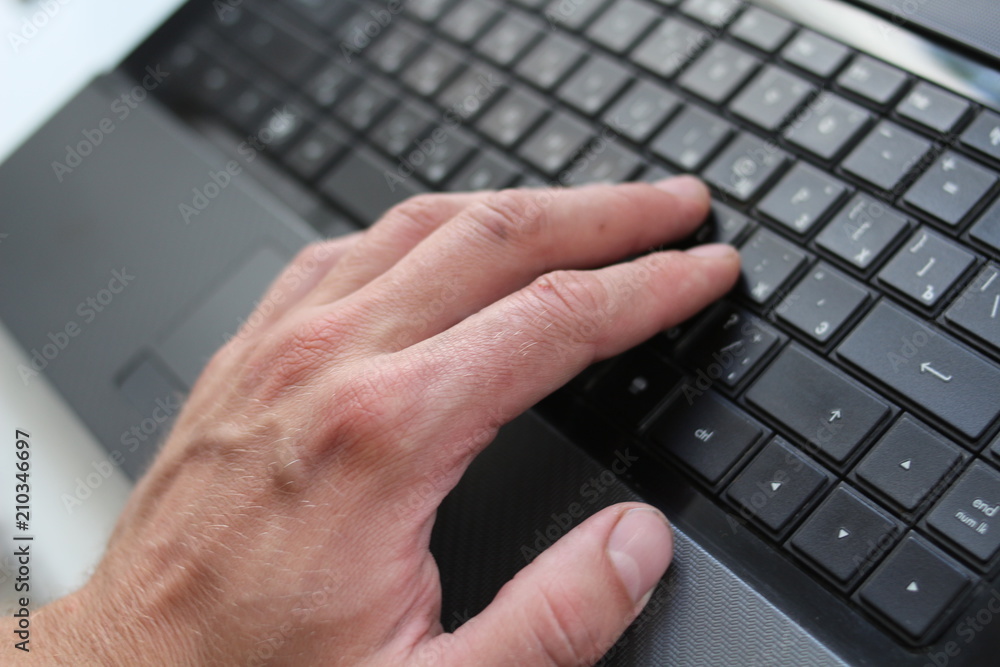 Work on the laptop keyboard Work on the laptop keyboard