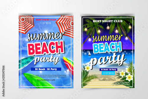 Poster for summer and beach party background