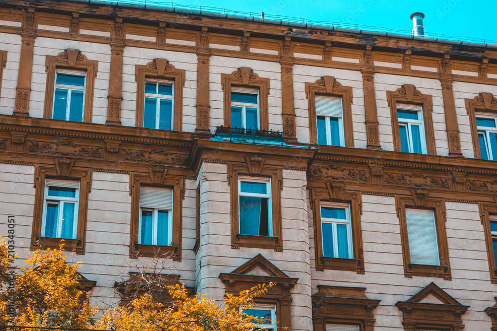 historial apartment building with brown ornaments