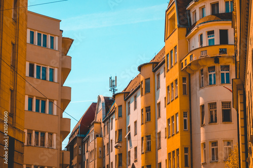 some typical orange apartment complexes at budapest, hungary © Robert Herhold