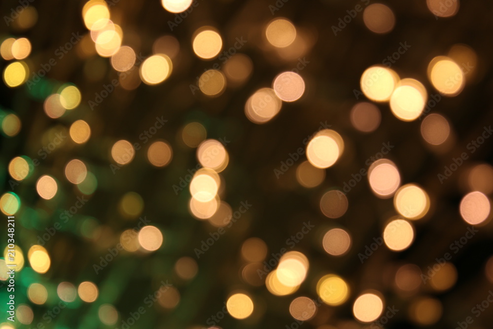 Bokeh background colorful of merry christmas, Happy new year bokeh lighting shine on night background, Bokeh glitter light, Glittering wallpaper