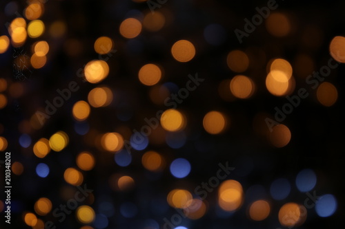 Bokeh background colorful of merry christmas, Happy new year bokeh lighting shine on night background, Bokeh glitter light, Glittering wallpaper