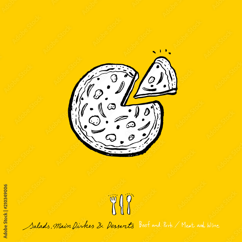 음식점 포스터 / 손으로 그린 식당 그림