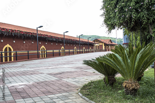 Guararema, SP, Brazil, December 20, 2017. Guararema Railway Station, inaugurated in 1927, typical of the railroads of southeastern Brazil, in Guararema city. photo