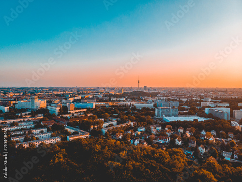 berlin in the afternoon with blue and orange colors