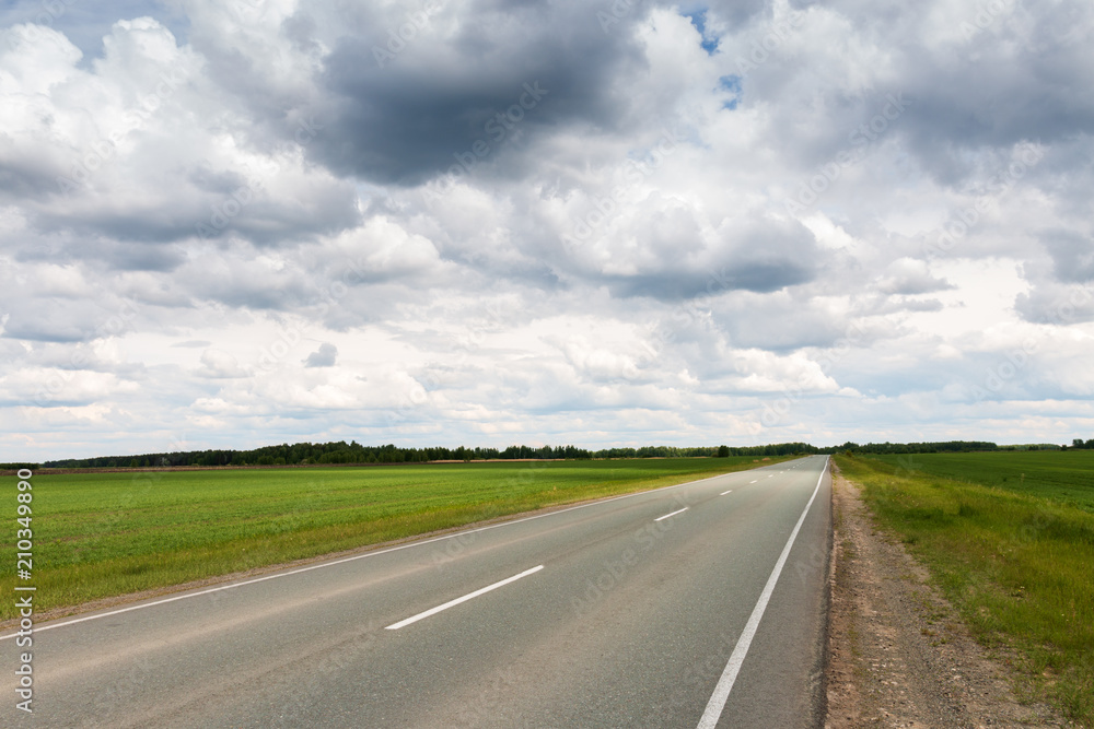 asphalting of highway without cars summer