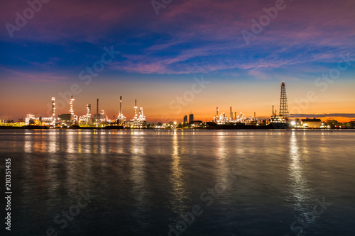 Oil refinery industry reflection on water