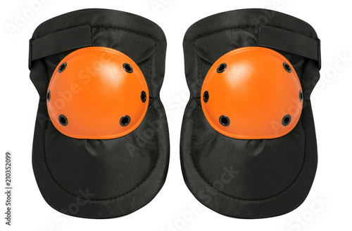 New Pair of knee protectors isolated on a white background. Knee pads. Construction concept.