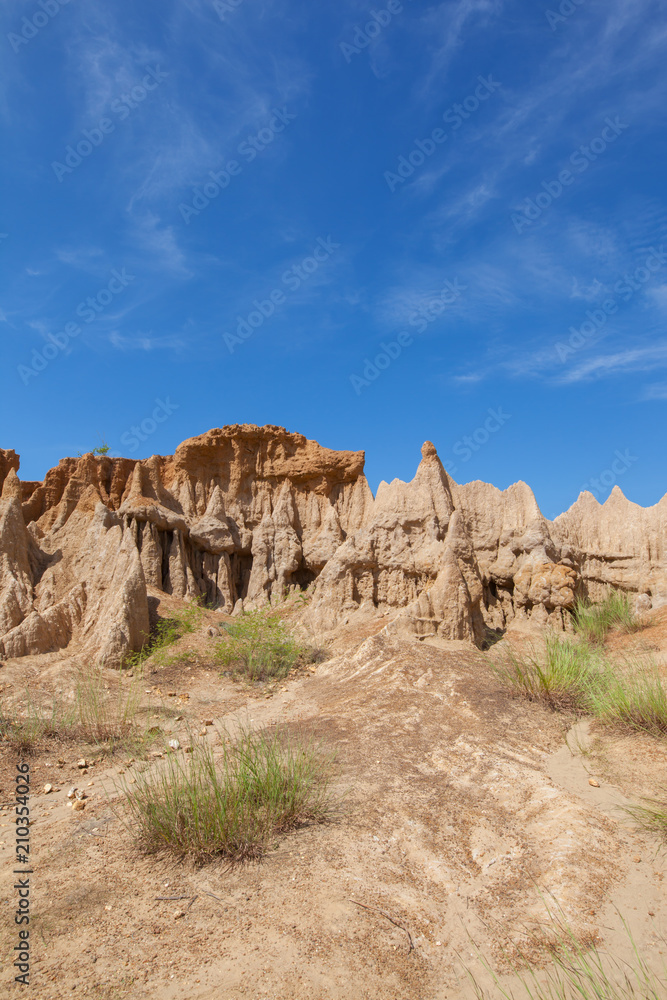 Landscape view of soil mountain under clear sky located at north of thailand Landscape view of soil mountain under clear sky located at north of thailand