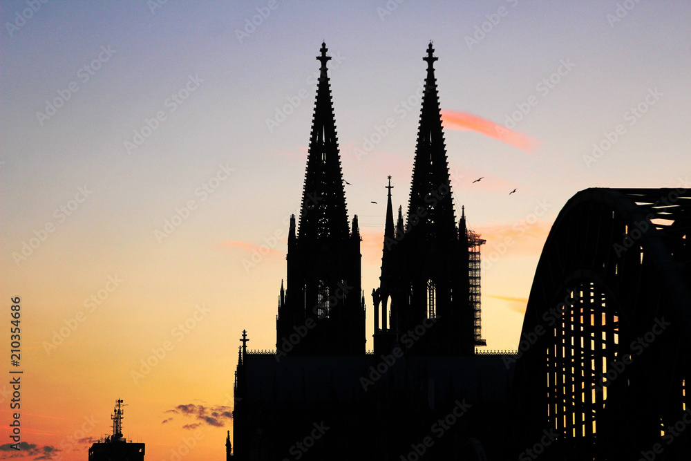 Naklejka premium Kölner Dom Silhouette