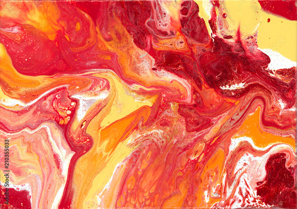 Painting Acrylic Red gold acrylic abstract painting Art & Collectibles