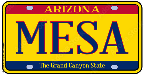 Arizona Mesa State License Plate