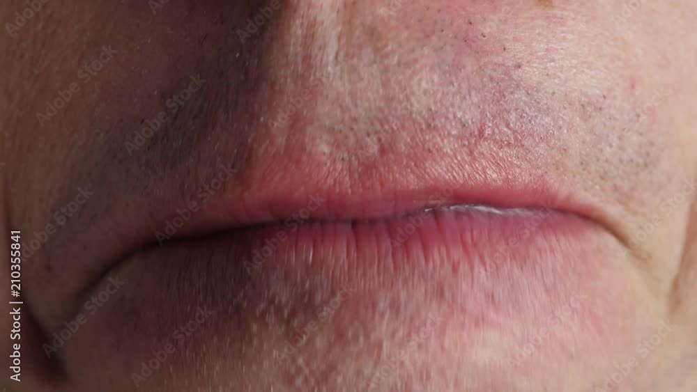 Man chewing gum. Closeup Man chewing gum. Closeup