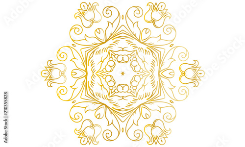 Hand Drawn Mandala Coloring Book Mantra 