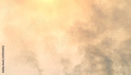 Blurred sky cloud air pollution for background, atmosphere pollution, sunset background