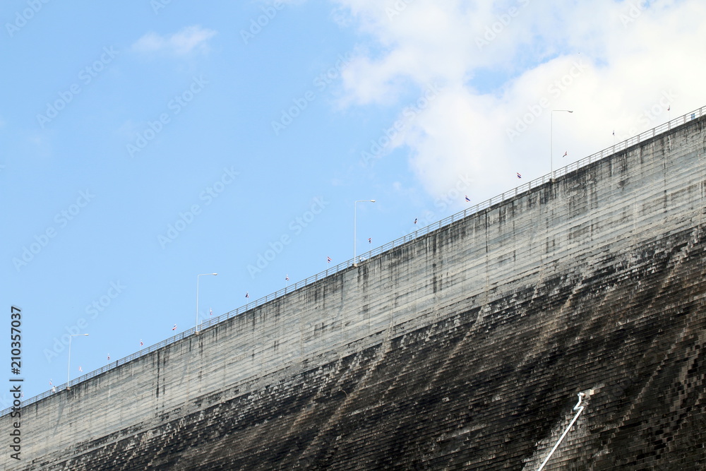 dam, dam on sky background, dams in Thailand