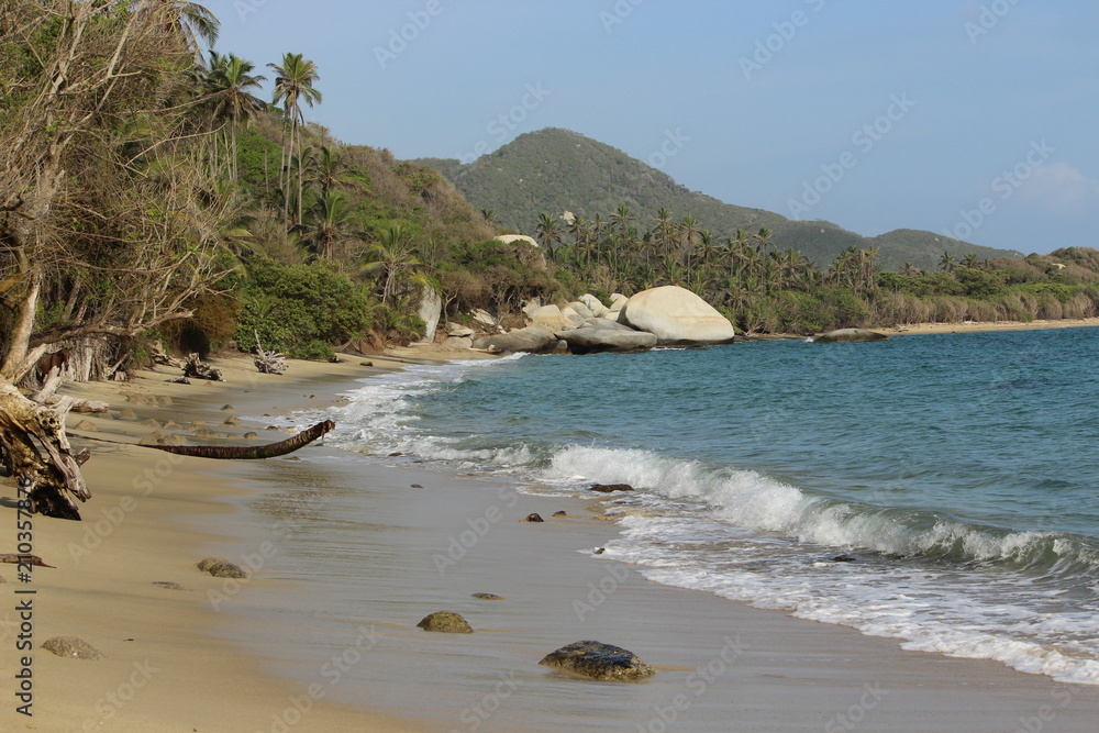 Beach in Tyona national park, colombia