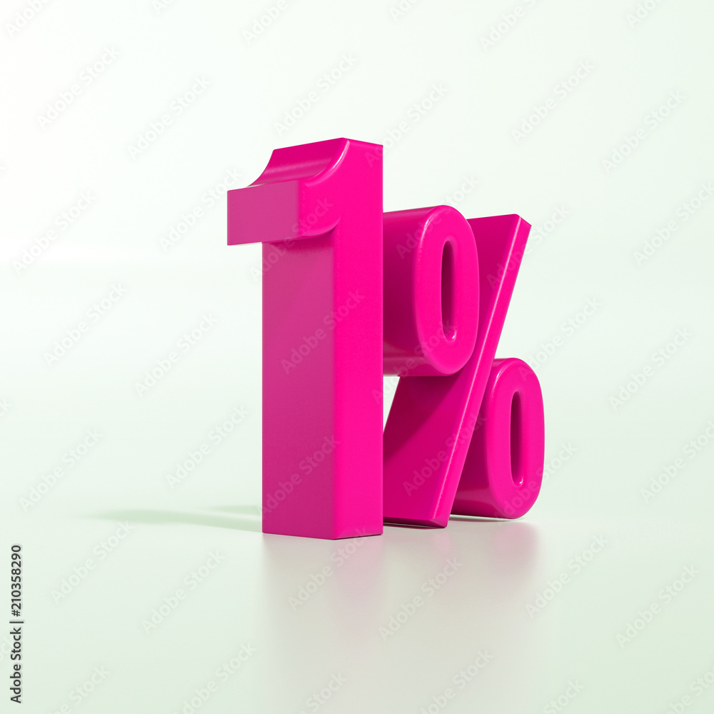 1 Percent Pink Sign