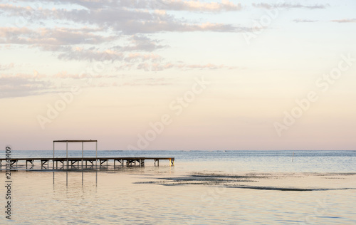 Wooden Dock In Ocean