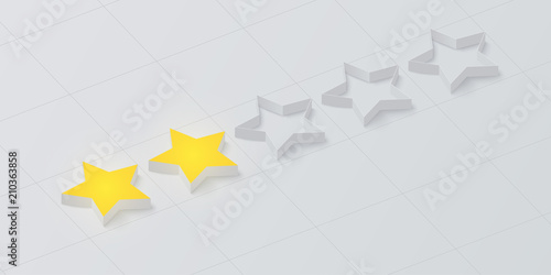 White bad rating background with two gold stars.